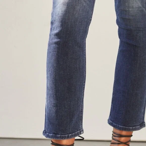 MOTHER The Dazzler Teaming Up Denim Slim Straight Jeans